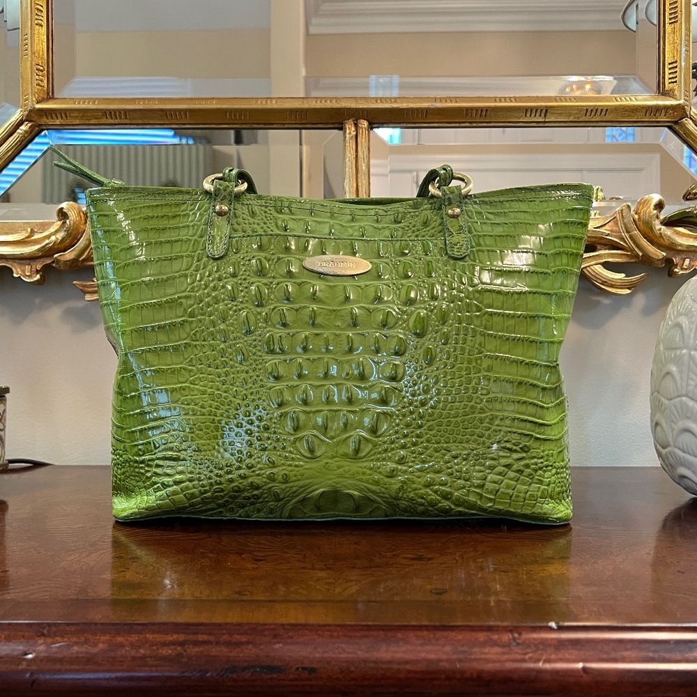 Brahmin Green Medium Asher - Good Used Condition